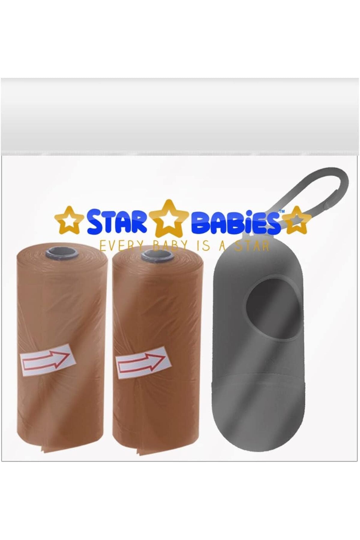 Star Babies - Scented Nappy Bag  Brown + Dispenser - Pack of 2/30 Bags