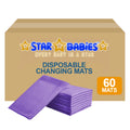 Star Babies - Disposable Pack Of 60 Changing mats (45x60cm) Large, - Lavender