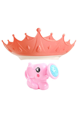 Star Babies - Adjustable Crown Kids Shower Cap With Kids Kettle Toys - Pack of 2 - Pink