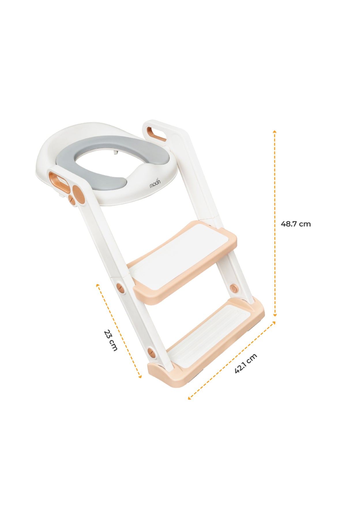 MOON Kids Step Stool Potty Trainer Seat -White and gold