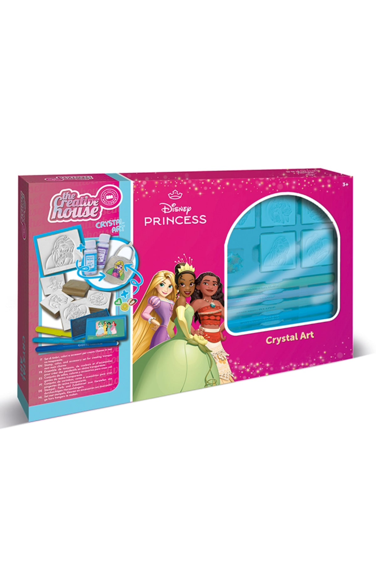 Disney Princess Crystal Art Kit – Resin Jewelry Making Set with Charms, Mould Tray, Markers, Stampers, Ink Pad & Accessories – Creative DIY Craft Kit for Kids