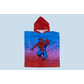 Spiderman Kids Poncho Towel – 100% Cotton Hooded Bath Wrap For Boys – Blue & Red