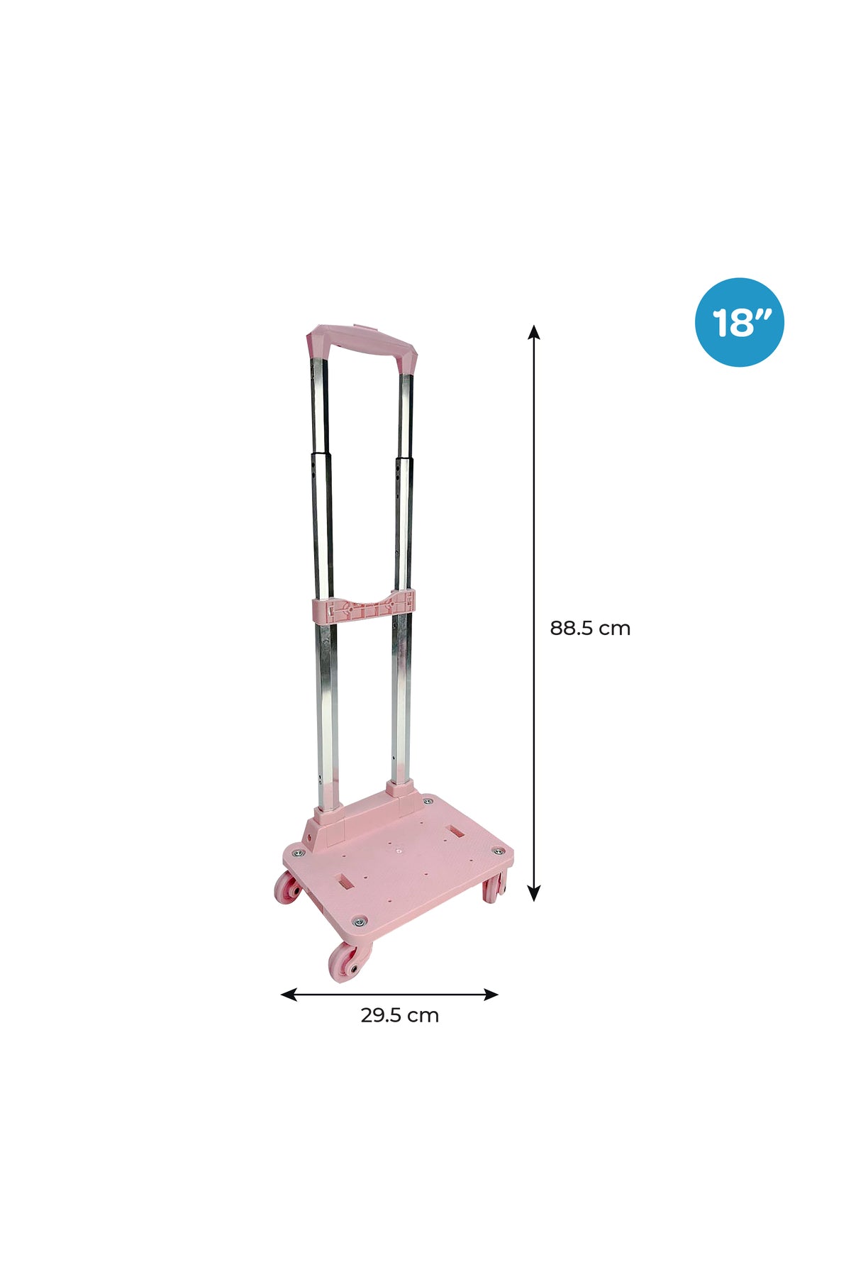 MOON 4-Wheel Trolley for 18 Inch Bags | 360° Spinner Wheels | Foldable Luggage Cart | Heavy Duty Travel Trolley | Smooth Rolling Bag Carrier | Universal Fit