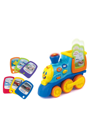 My First Talking Train Toy - Interactive Learning Cards, Quiz Mode, Music Play, Bilingual English/Spanish & English/French, 24m+