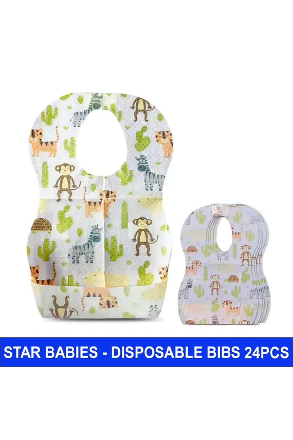 Star Babies - Disposable Bibs - Pack Of 24 - Animal