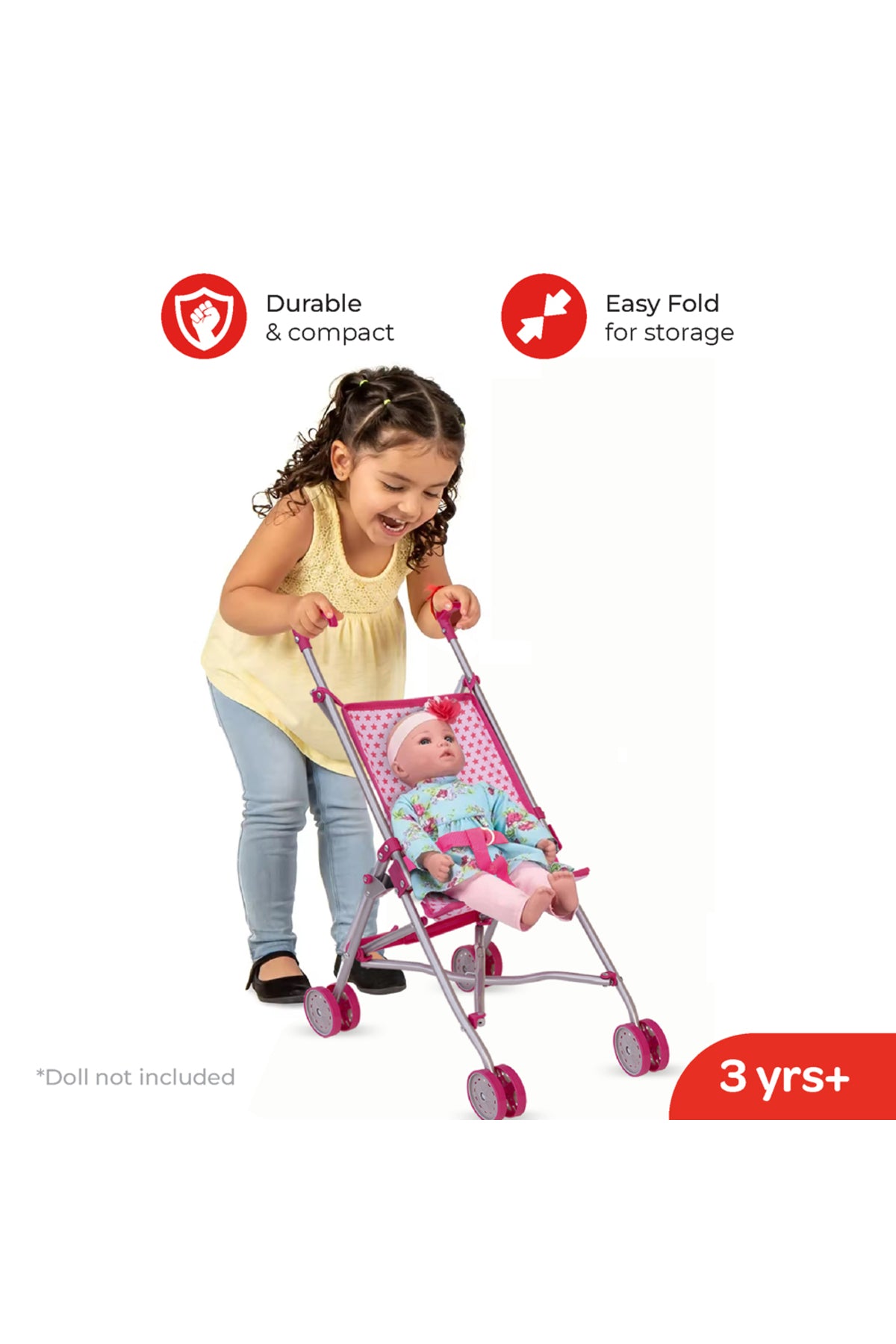 MOON Baby Doll Buggy-Pretend to play-Pink