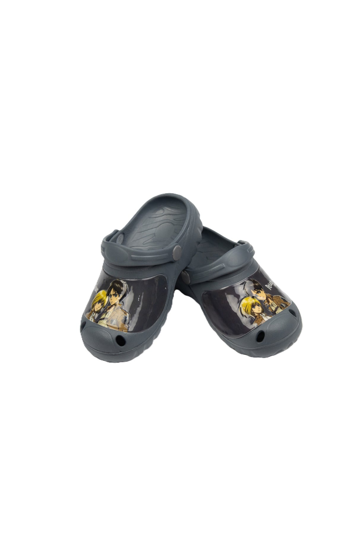 Attack On Titan Kids Clogs – Lightweight Slip-On Sandals With Ventilation Holes – Grey
