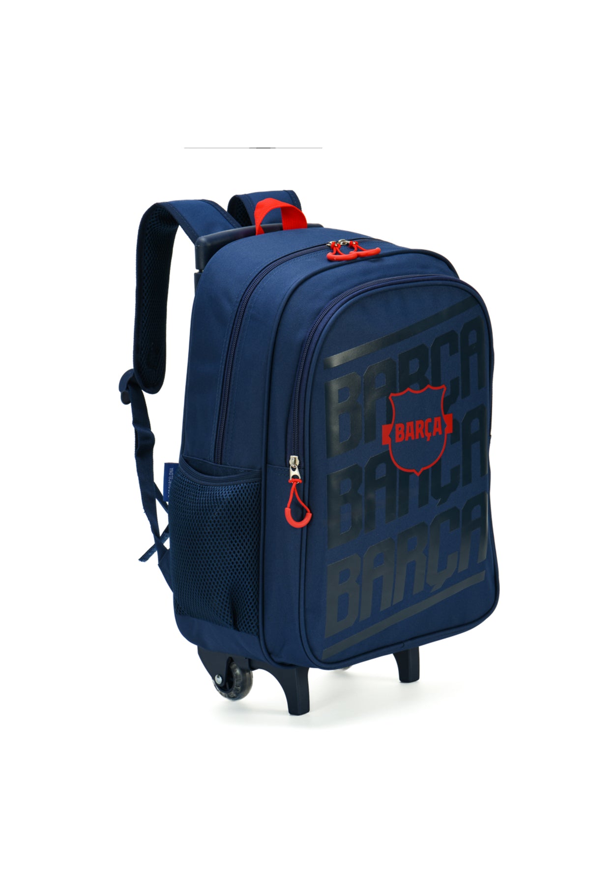 FC Barcelona 3 in 1 Trolley Set for Children Over 8 Years – BARCA Football Premium Trolley Backpack with Lunch Bag & Pencil Case, Dual Compartment School Bag for Kids & Teens, Travel & College Backpack