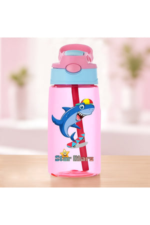 StarMarz Kids Sipper Water Bottle – Anti-Leak Cartoon Design For Girls – 480 Ml – Purple