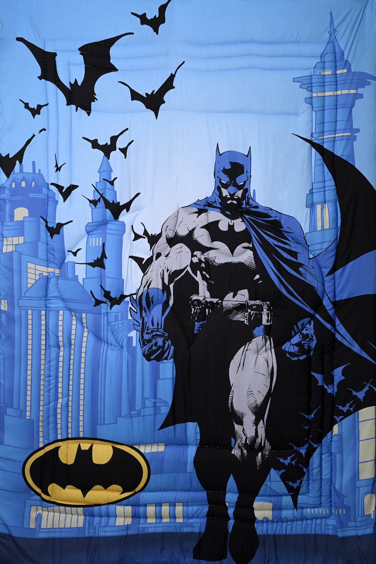 Batman 5-In-1 Bnb Comforter Set – Brushed Microfiber With Polyester Shell – Blue