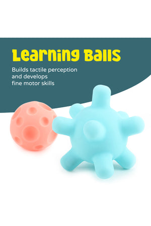 MOON Baby Learning Toy Balls – 6-Pack Soft Baby Textured Balls