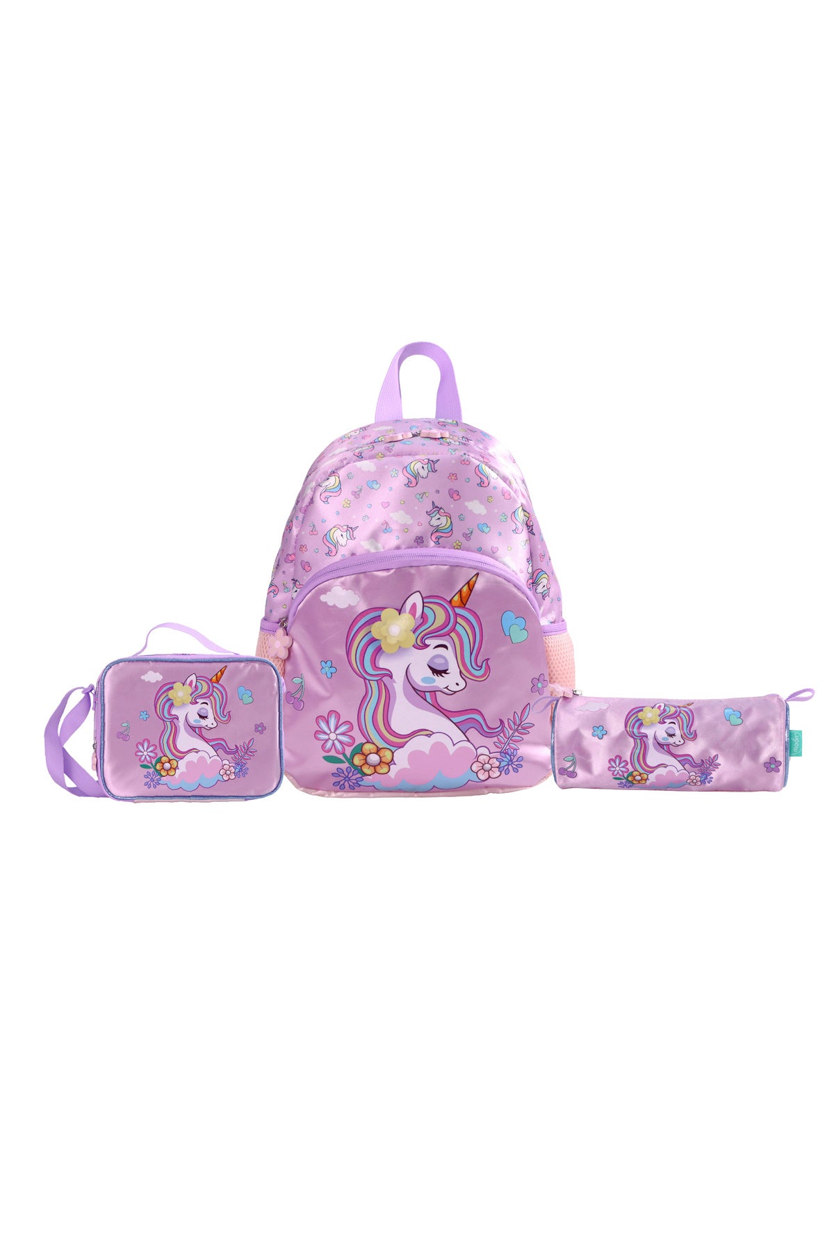 MOON UNICORN  3 in 1 KidsBackpack Set  - (13-Inch) Premium Kids School Bag with Lunch Bag & Pencil Case-Purple