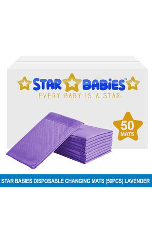 Star Babies Disposable Changing Mat Value Pack of 50 - Lavender