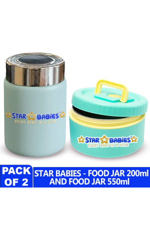 Star Babies -  Stainless steel Food jar with mini flask combo