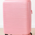 W.O.K 24" Lightweight Hard Shell Cabin Trolley – Polypropylene Luggage With Spinner Wheels & Number Lock – Rose Gold