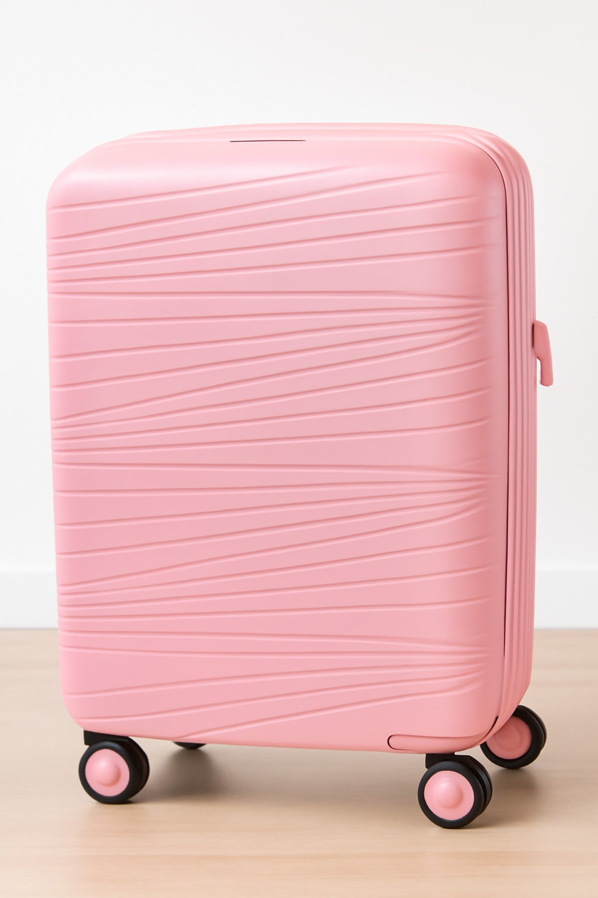 W.O.K 24" Lightweight Hard Shell Cabin Trolley – Polypropylene Luggage With Spinner Wheels & Number Lock – Rose Gold