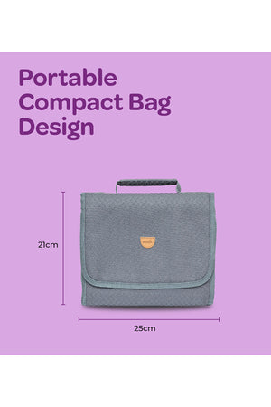 MOON Portable Diaper Changing Station -Waterproof Foldable Baby Travel Changing Bag kit -Light Grey
