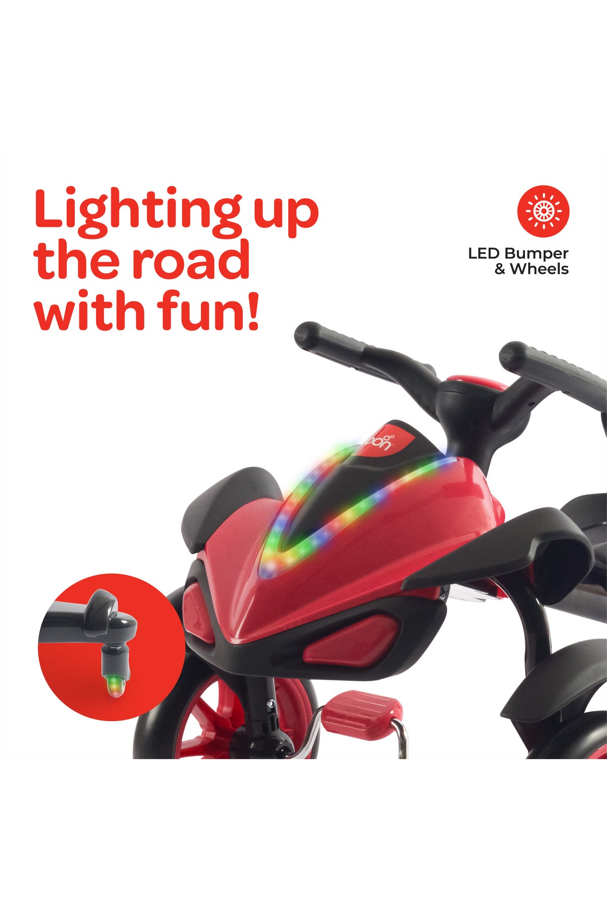 MOON Drifter Drift Bike - 4 Wheel Scooter, 3 Years and Above-Red