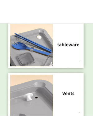Star Babies - Lunch Box With 2 Compartments, Spoon And Fork - Blue/Pink - 1100ml