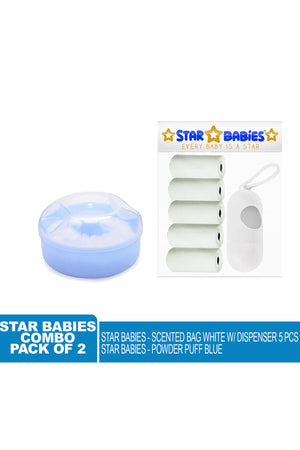 Star Babies - Powder Puff & Disposable Scented Bag 5pcs w/ Dispenser - White