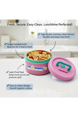 Star Babies -  Stainless steel Food jar with mini flask combo