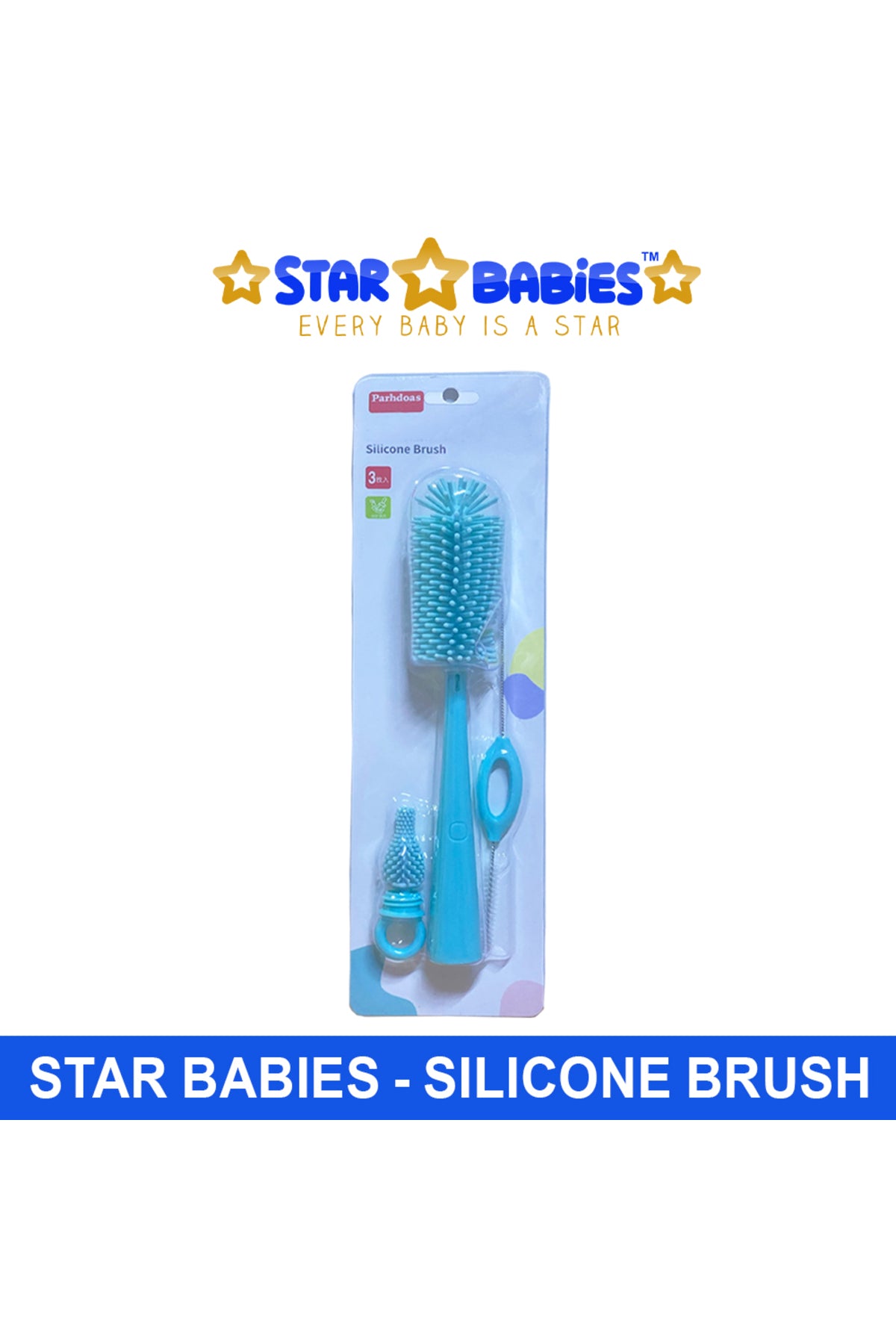 Star Babies - Bottle Cleaner Brush Set - 3 Pcs - Blue