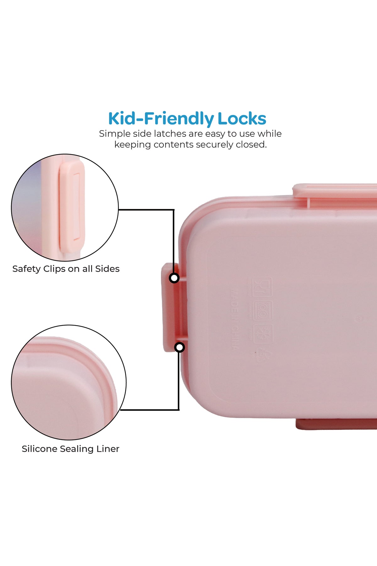 MOON Kids Lunch Box | PP + Stainless Steel Insulated Tiffin Box | Leak-Proof, BPA-Free, Durable School Lunch Box for Boys & Girls | Easy Open Clips | Food Safe Eco-Friendly Kids Meal Box