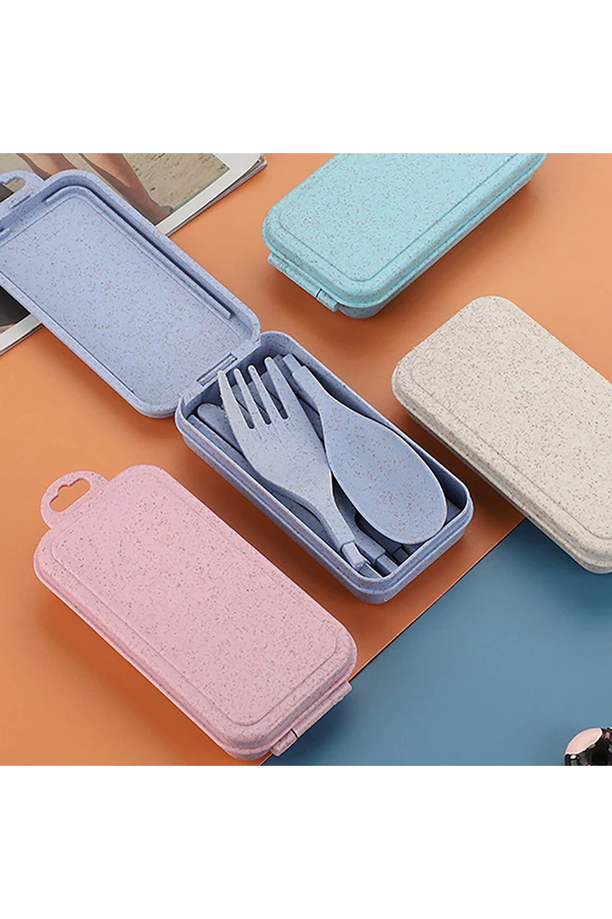 Star Babies Insulated Mini Lunch Bag with Foldable Fork- Spoon Set Grey