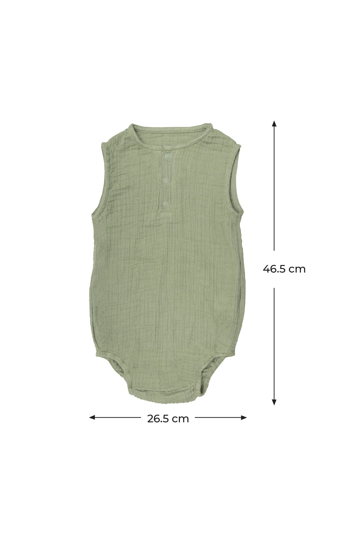 MOON Organic Crinkle Muslin Onesie (18-24 Months)-Green