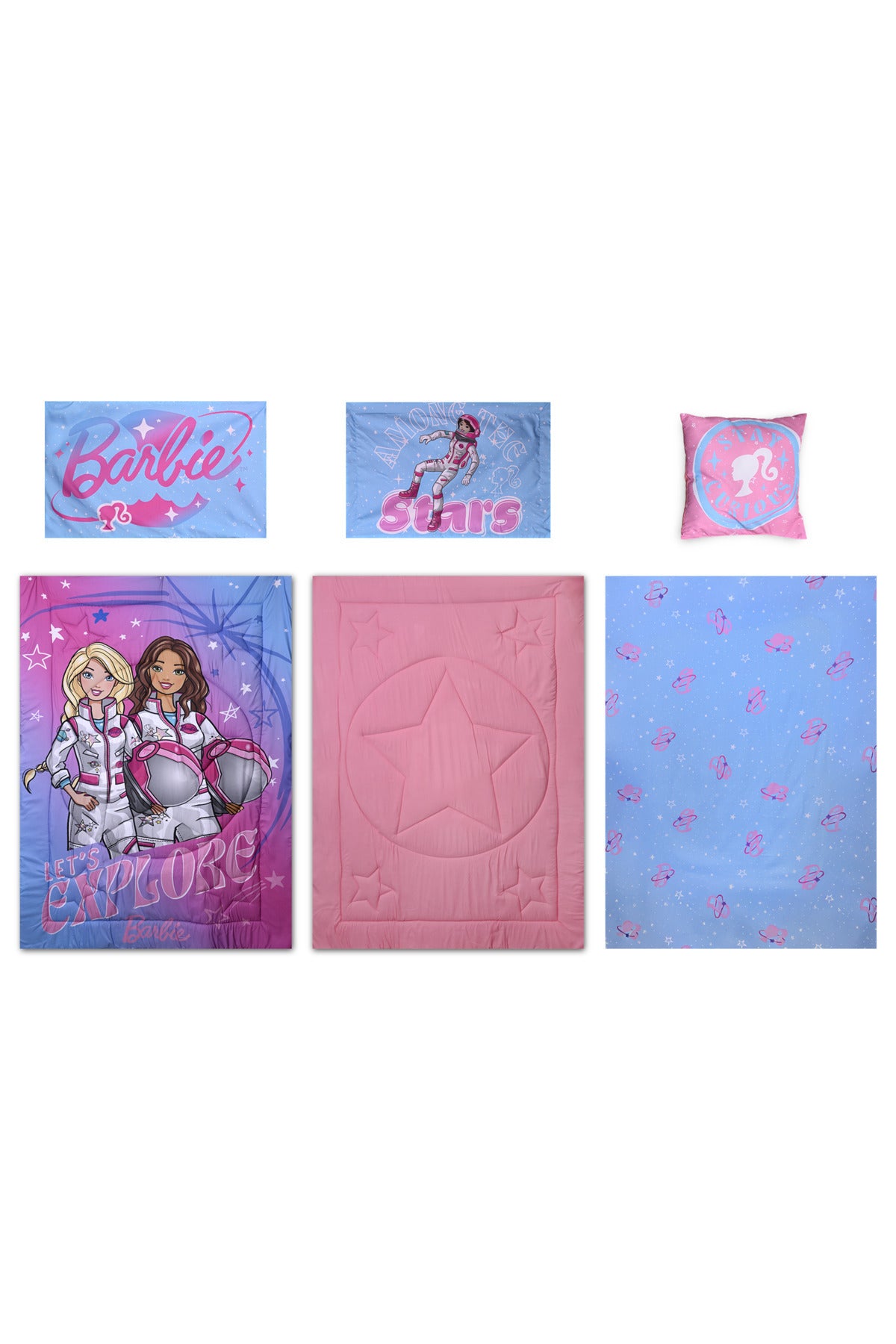 Barbie 5-In-1 Bnb Comforter Set – Brushed Microfiber With Polyester Shell – Pink