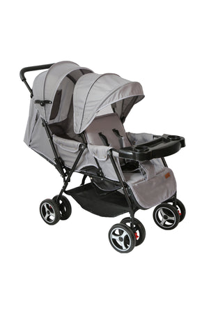 MOON Magnum Twin Stroller,Light grey