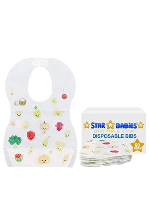 Star Babies Disposable Bibs - Pack of 60 - Fruits