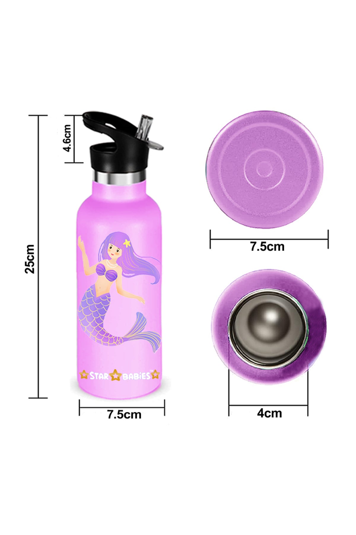 Star Babies - Stainless Steel Water Bottle - Little Mermaid - 500ml