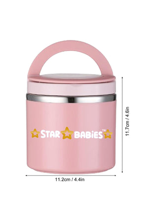 Star Babies Cute Cat theme Black 16-Inch Children's Backpack Adjustable Shoulder Strap- Purple With food jar, Pink 500ml