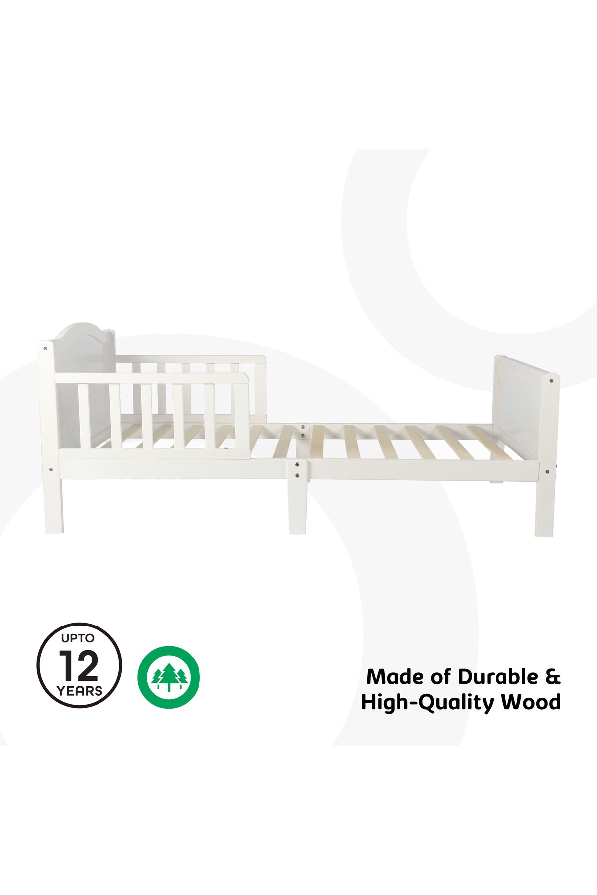 MOON Wooden Toddler Bed(143 x 73 x 60) -White