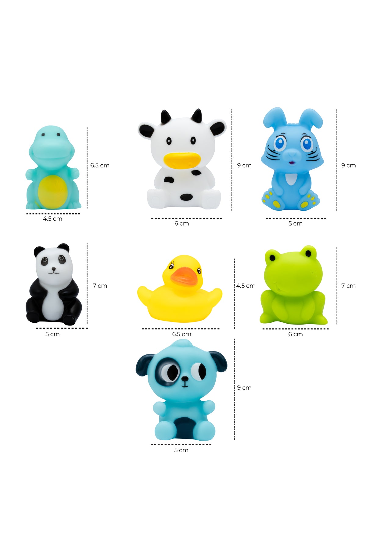 Moon  Splash and Play Baby Bath Toys with Squeaker for Toddlers -Pack of 7
