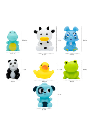 Moon  Splash and Play Baby Bath Toys with Squeaker for Toddlers -Pack of 7