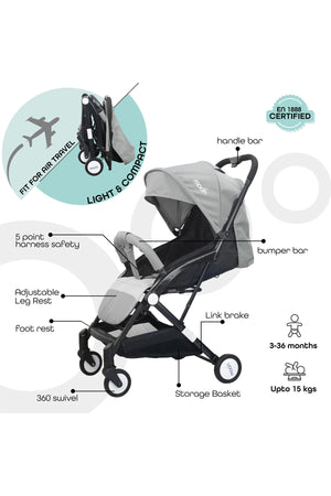 MOON Travel-Lite  - Cabin Stroller,Light Grey
