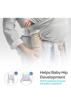 MOON KaryGo Baby Sling Carrier-Light Grey