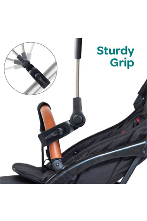 MOON waterproof Baby Stroller Umbrella with 180 Degree adjustable arm- Universal Clip-Black