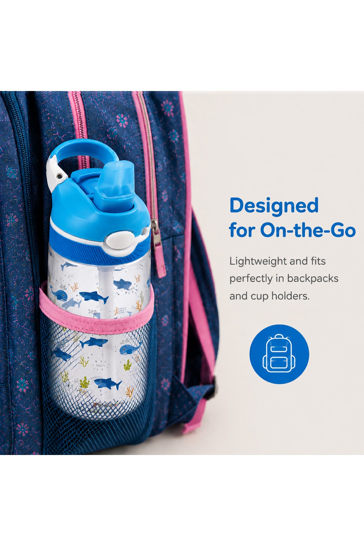 Cocobee Kids Bento Lunch Box – 6 Compartments, Leakproof, BPA Free, Microwave Safe – Blue Ocean Tritan Water Bottle 480ml