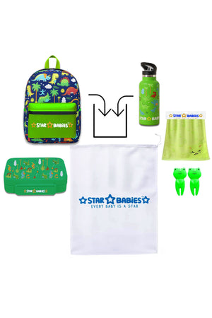 Star Babies - Kids' Back To School Set With Face Towel & 2 Fruit Pickers - Jungle - 6 Pcs