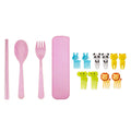 Star Babies - Fruit Picks 10 Pcs With Organic Cutlery Set - Pink