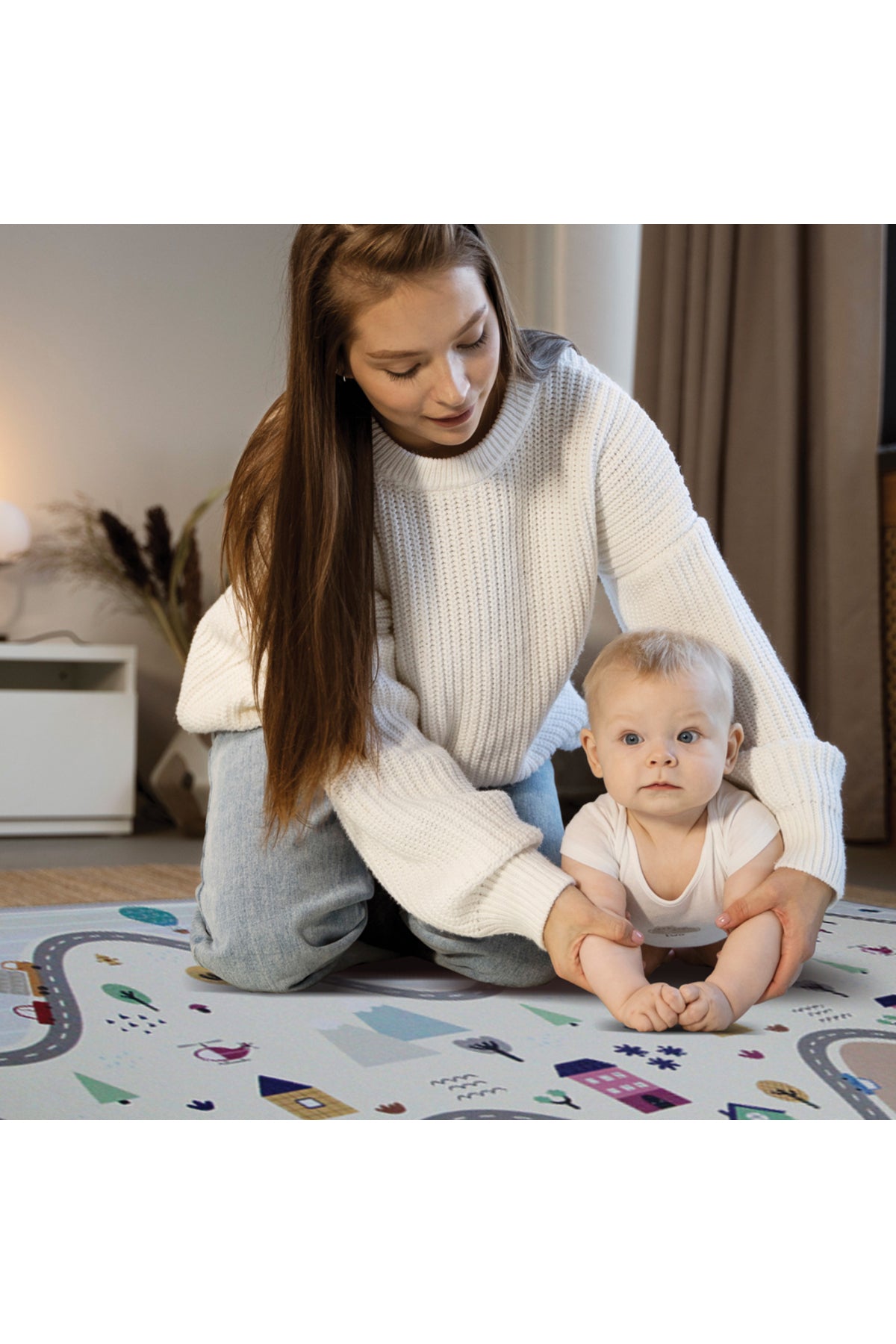 My First Foldable Activity Floor gym Play/Crawl Mat - COUNTRY VILLAGE