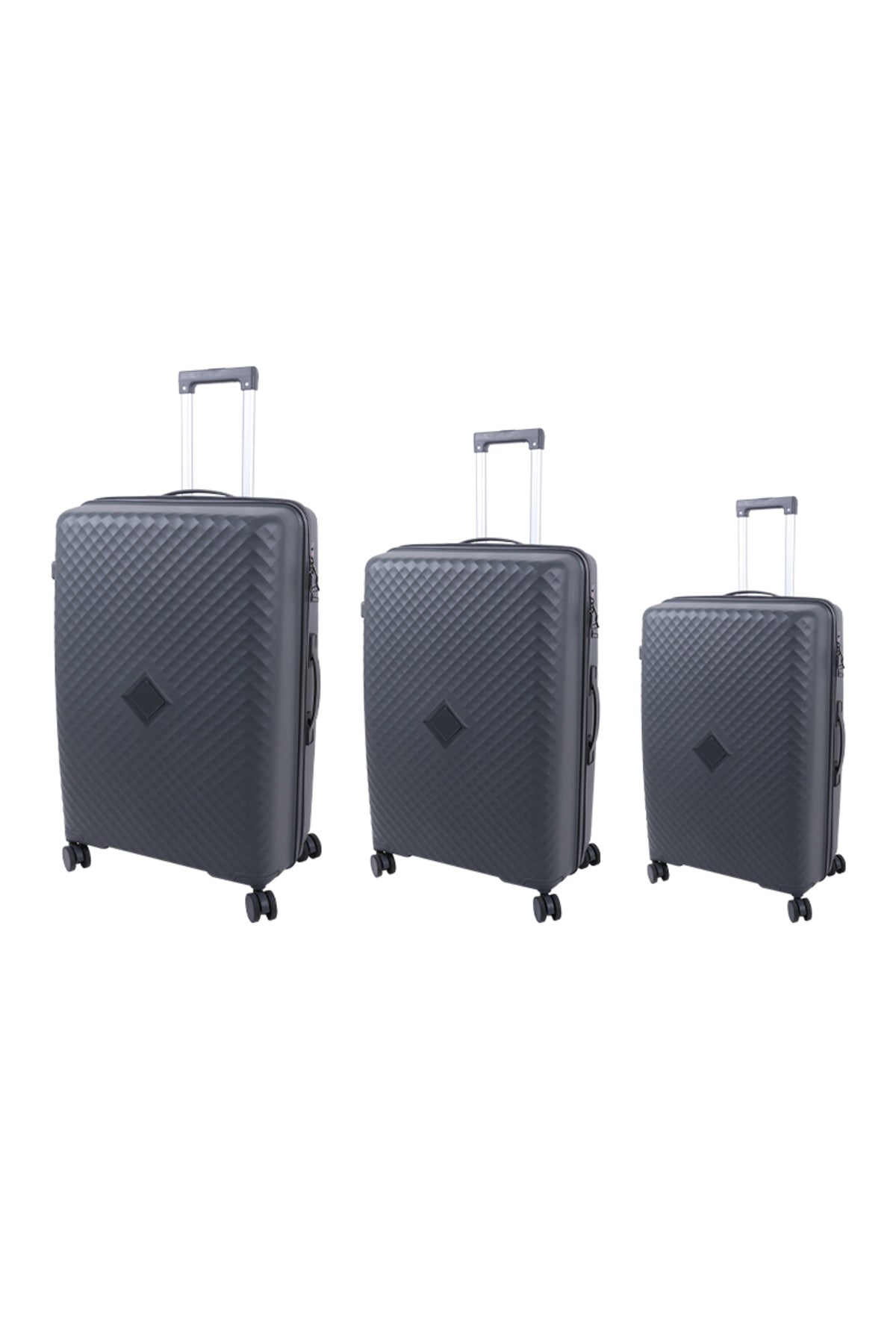 ELITE 3-Piece Hard-Shell Luggage Set (20/24/28) – Lightweight Spinner Suitcase – Dark Grey