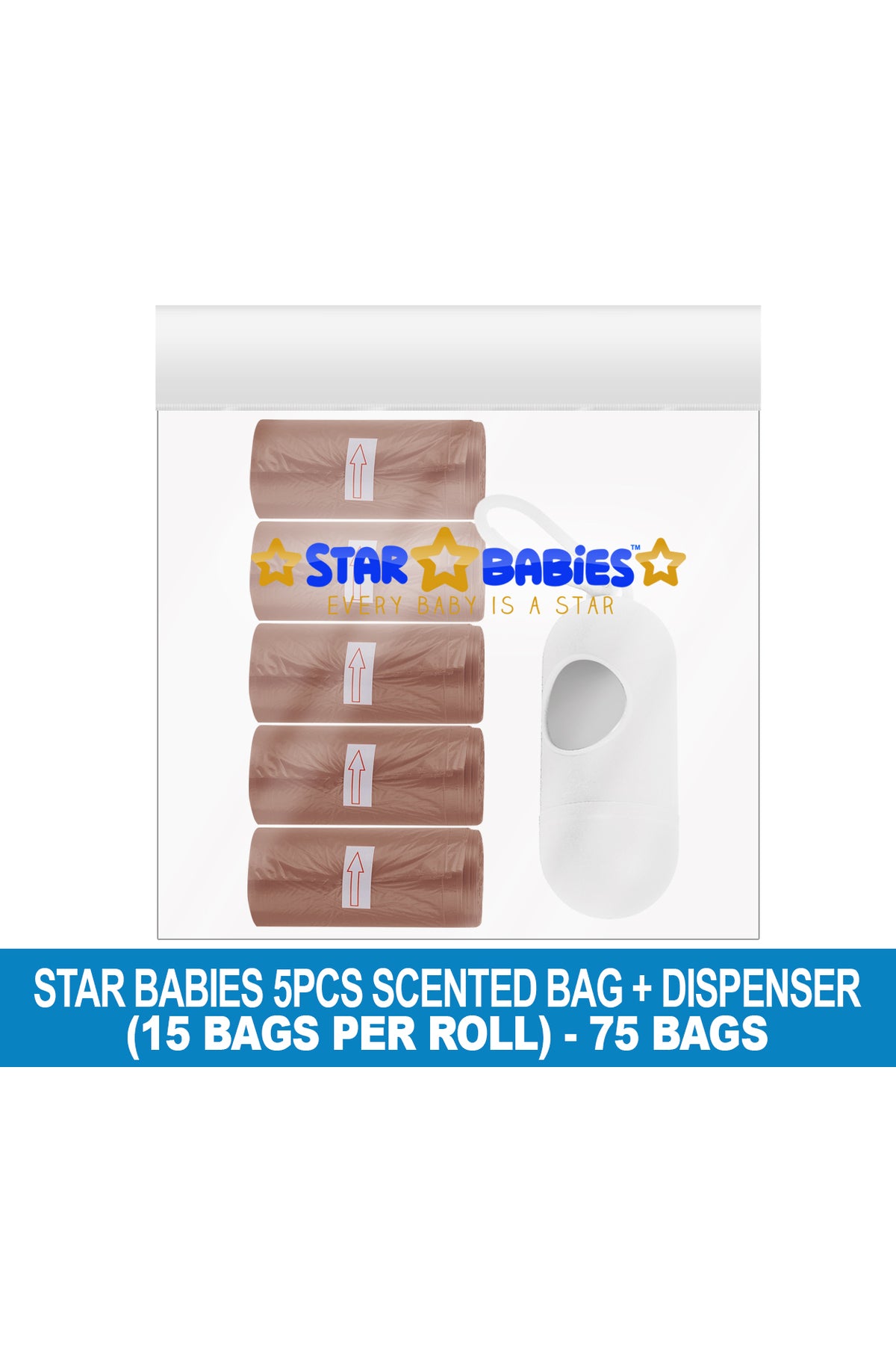 Star Babies - Scented Bag 75pcs w/ Dispenser - Brown