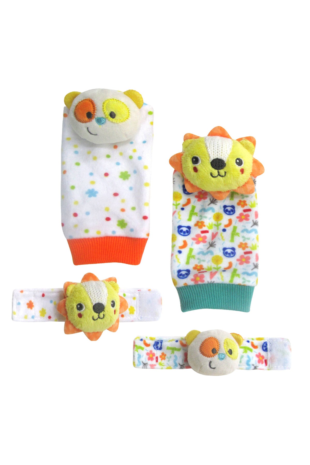 MOON Foot and Wrist Rattle ,Set of 4 -Multi Color