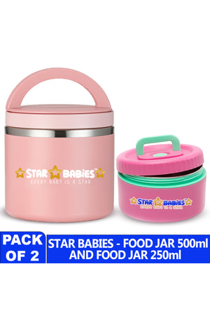 Star Babies - Stainless steel Food jar set of 2 combo for food / soup / salad .