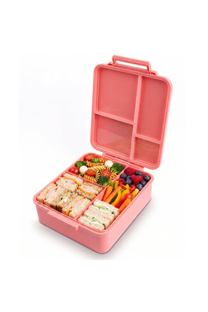 Cocobee Cherry Tritan Bento Lunch Box With Food Jar, 4 Compartments, Bpa Free, Leakproof, Microwave Safe, 1.87L – Pink
