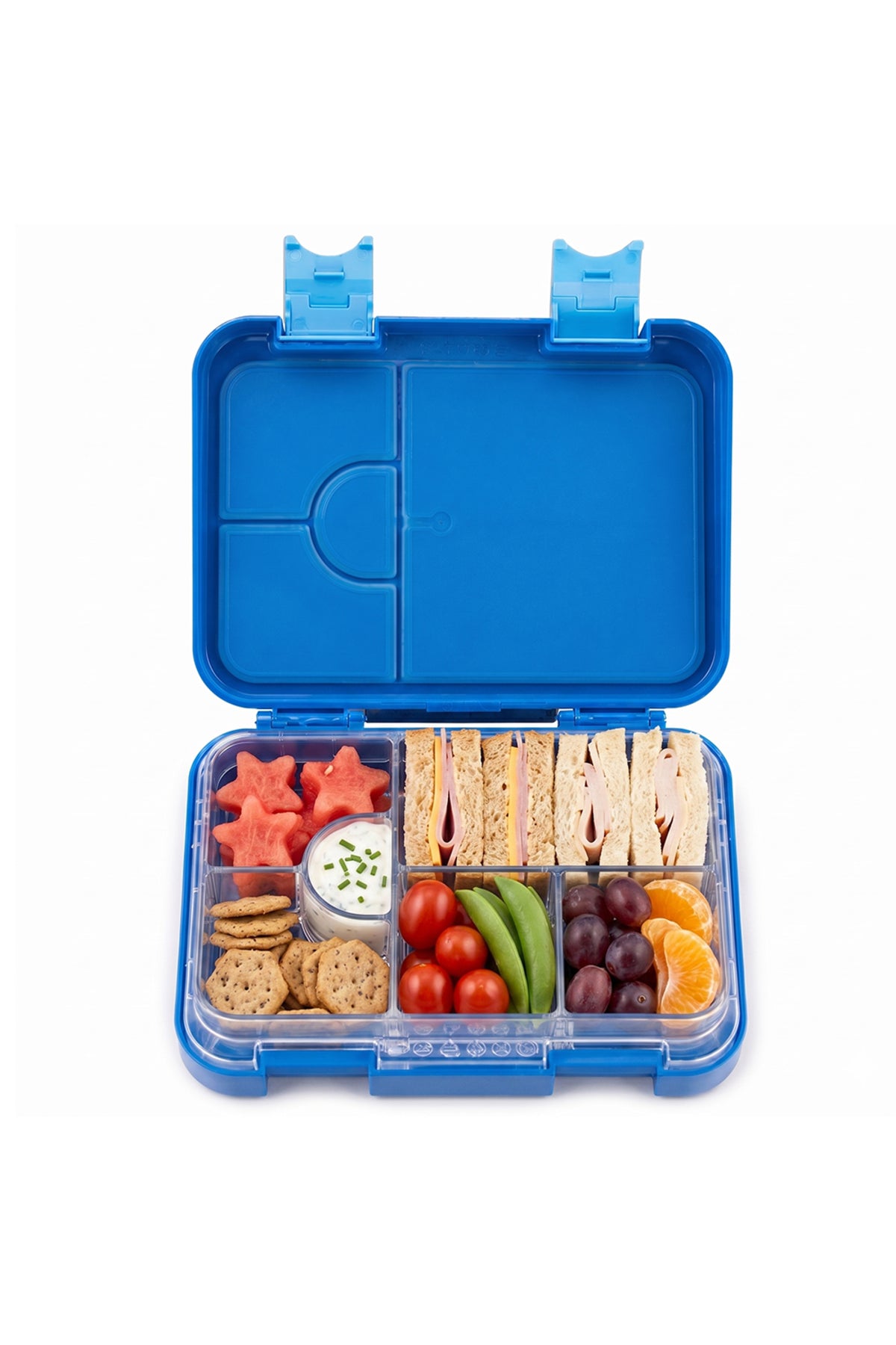 Cocobee Kids Bento Lunch Box – 6 Compartments, Leakproof, Bpa Free, Microwave Safe – Blue